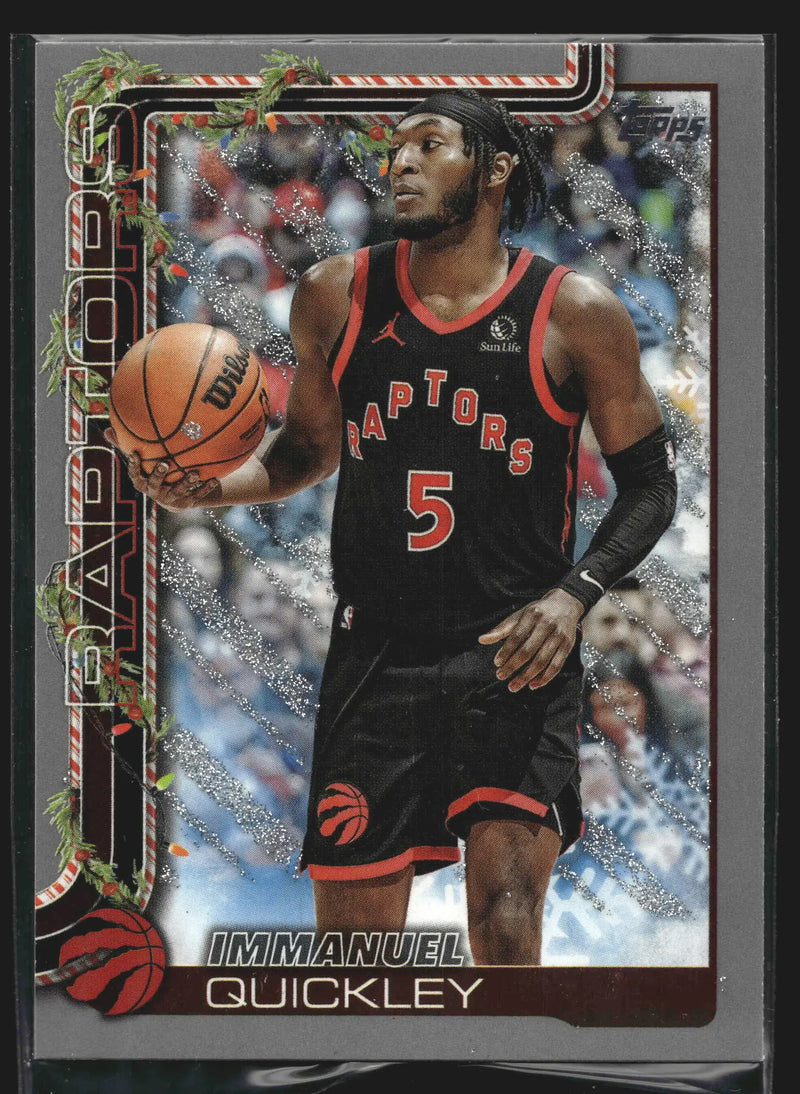 2025-26 Topps Holiday Immanuel Quickley #H26 Glitter Toronto Raptors - Basketball Card Single