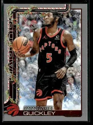 2025-26 Topps Holiday Immanuel Quickley #H26 Glitter Holiday Toronto Raptors - Basketball Card Single
