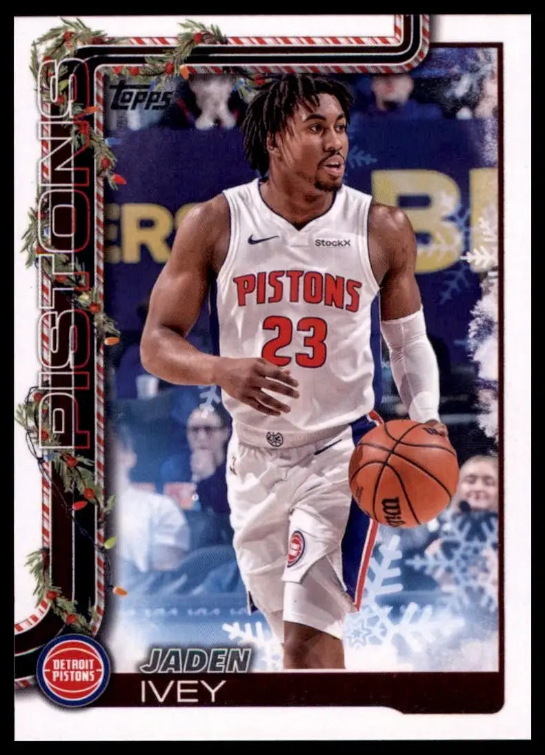 2025-26 Topps Holiday Jaden Ivey #H37 Detroit Pistons Basketball Card NBA Sports - Basketball Card Single