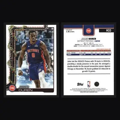 2025-26 Topps Holiday Jalen Duren #H33 Detroit Pistons