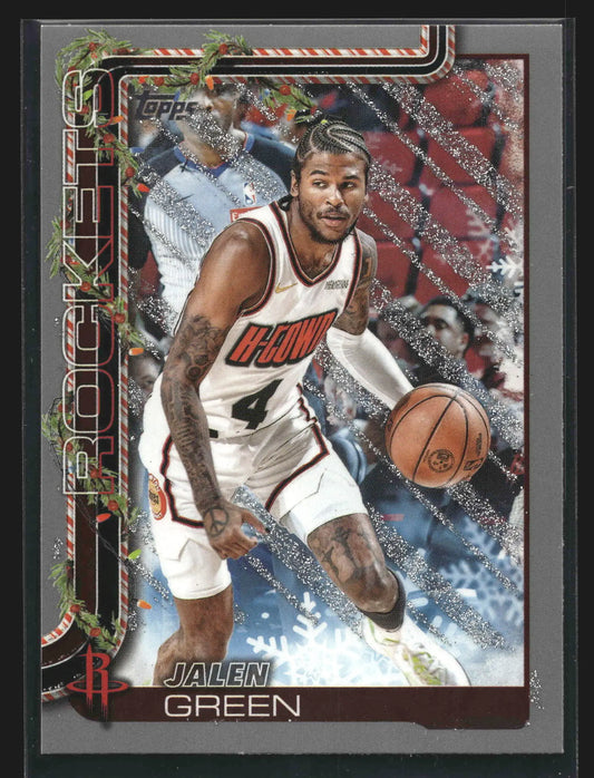 2025-26 Topps Holiday Jalen Green #H140 Glitter Houston Rockets - Basketball Card Single