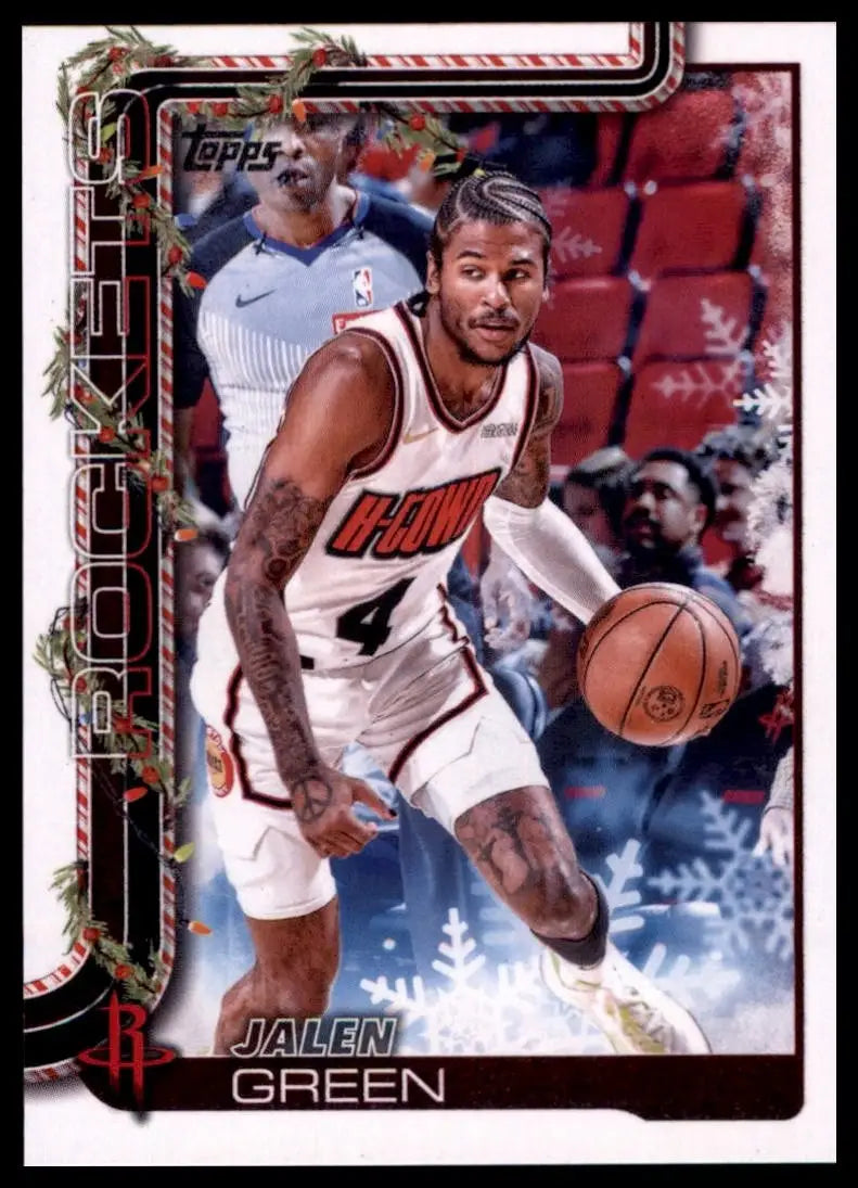 2025-26 Topps Holiday Jalen Green #H140 Houston Rockets Basketball Card NBA