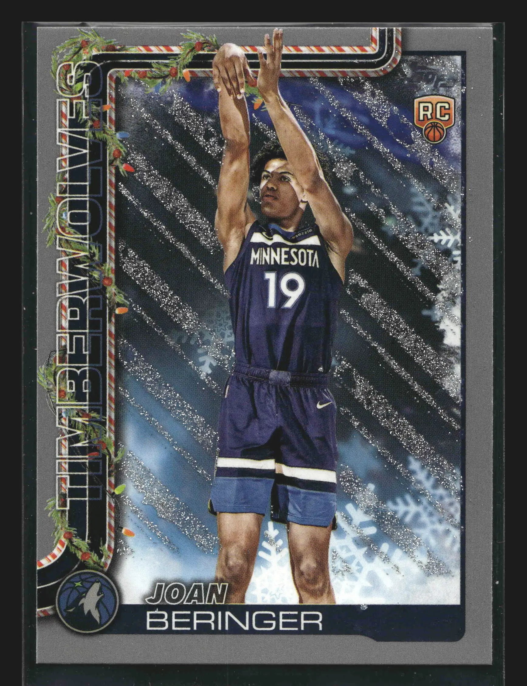 2025-26 Topps Holiday Joan Beringer #H177 Glitter Parallel RC Wolves - Basketball Card Single
