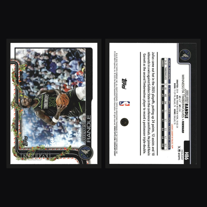 2025-26 Topps Holiday Julius Randle #H86 Minnesota Timberwolves - Basketball Card Single