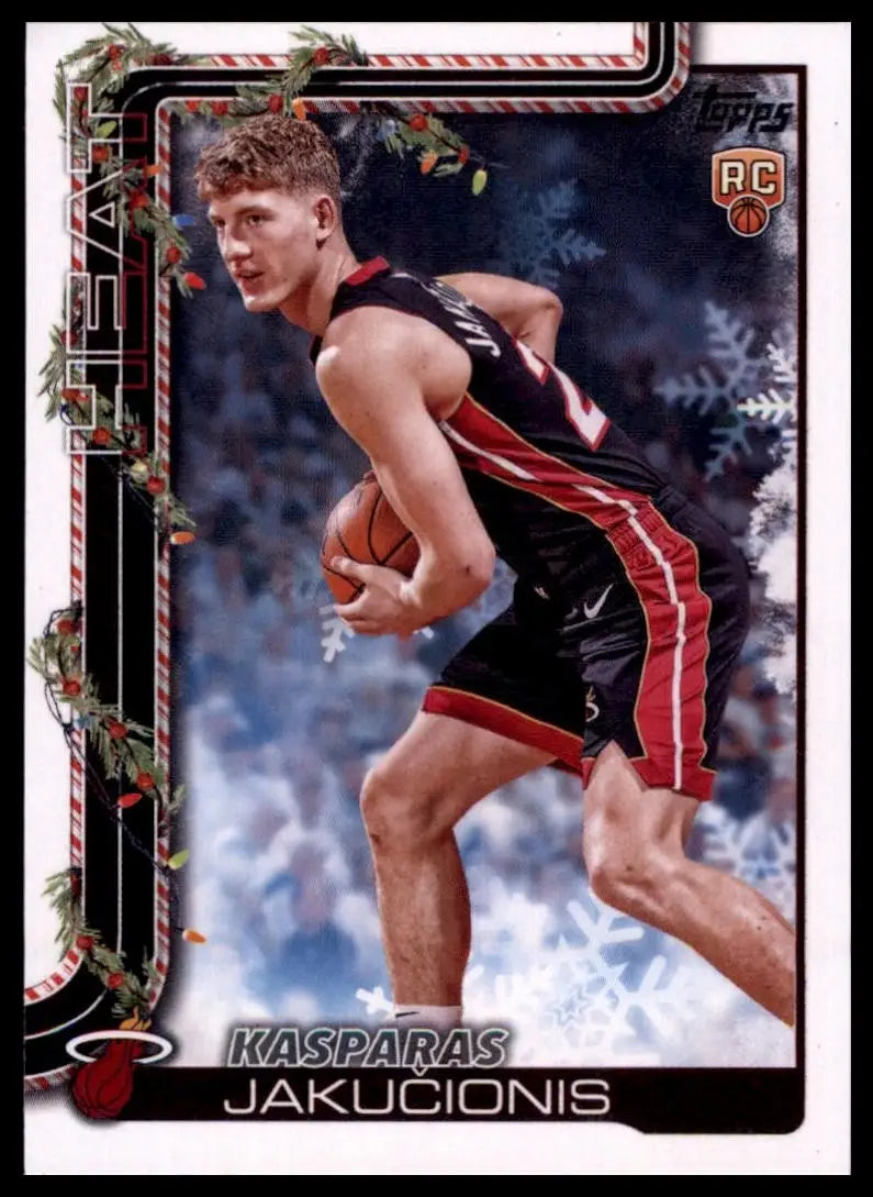 2025-26 Topps Holiday Kasparas Jakucionis Rookie #H180 Miami Heat Basketball NBA