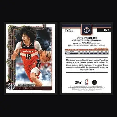 2025-26 Topps Holiday Kyshawn George #H77 Wizards - Basketball Card Single