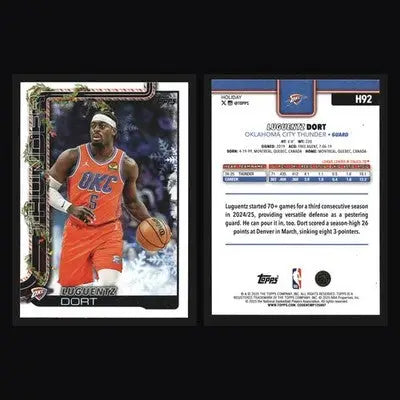2025-26 Topps Holiday Luguentz Dort #H92 Thunder - Basketball Card Single