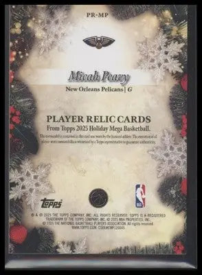 2025-26 Topps Holiday Micah Peavy #PR-MP Player Relics MEM New Orleans Pelicans