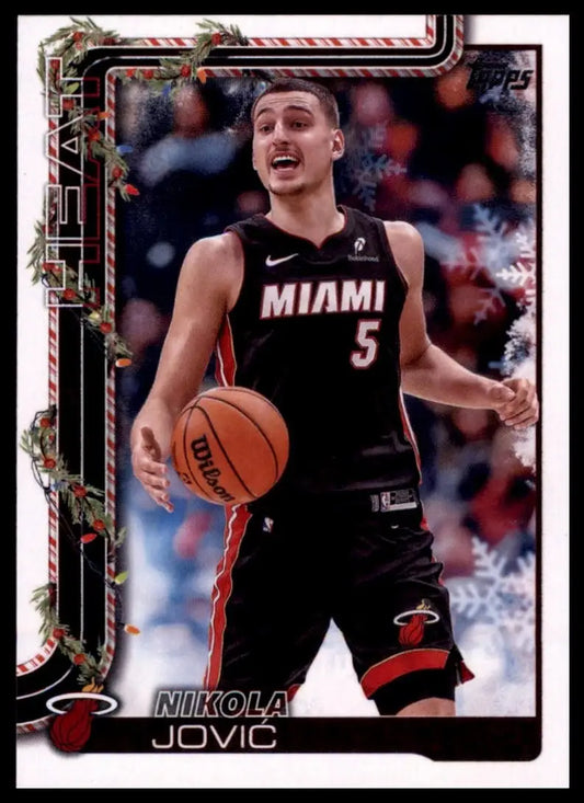 2025-26 Topps Holiday Nikola Jovic #H61 Miami Heat Basketball Card NBA Sports