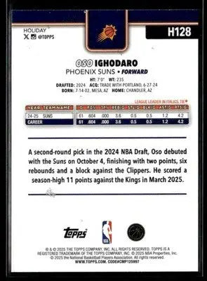 2025-26 Topps Holiday Oso Ighodaro #H128 Phoenix Suns - Basketball Card Single