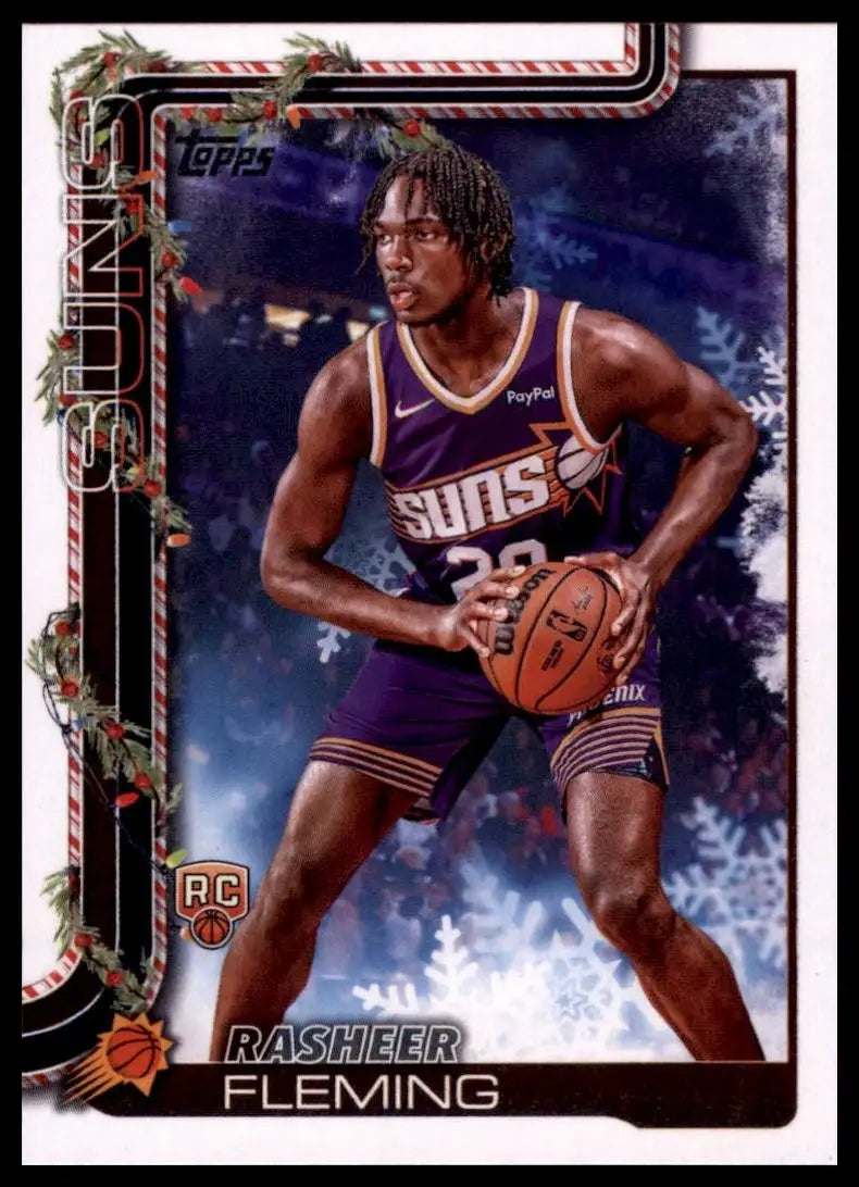 2025-26 Topps Holiday Rasheer Fleming Rookie #H191 Phoenix Suns Basketball Card - Basketball Card Single