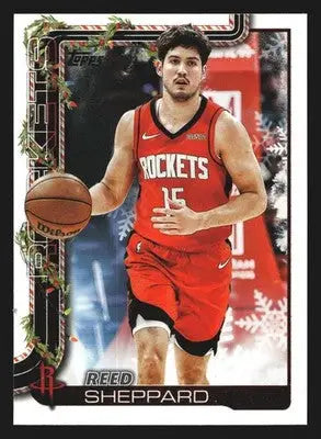 2025-26 Topps Holiday Reed Sheppard #H143 Houston Rockets - Basketball Card Single