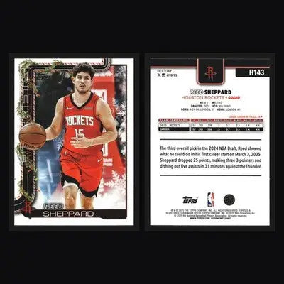 2025-26 Topps Holiday Reed Sheppard #H143 Houston Rockets - Basketball Card Single