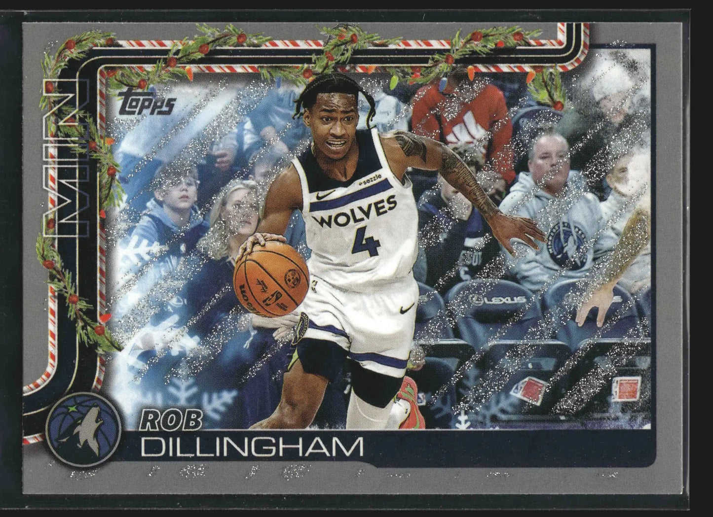 2025-26 Topps Holiday Rob Dillingham #H89 Glitter Parallel Wolves - Basketball Card Single