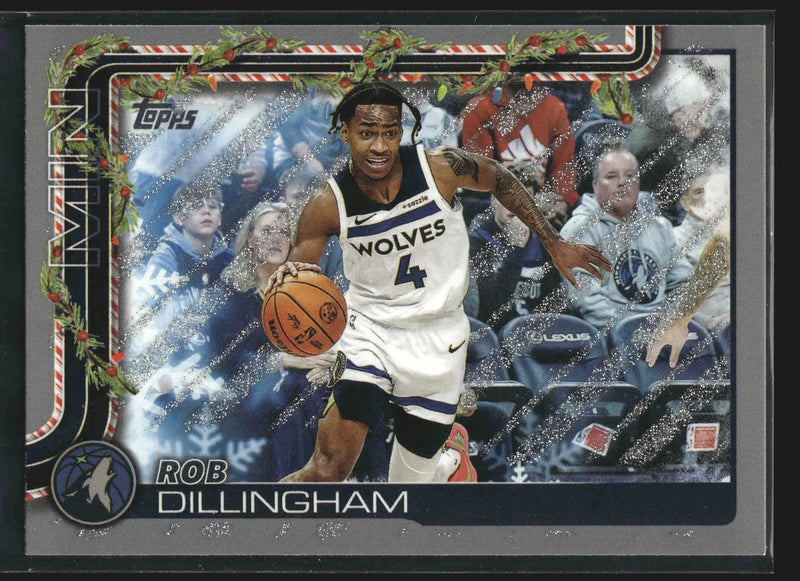 2025-26 Topps Holiday Rob Dillingham #H89 Glitter Parallel Wolves - Basketball Card Single