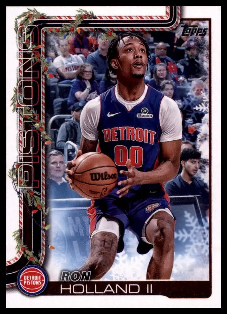 2025-26 Topps Holiday Ron Holland II #H34 Detroit Pistons Basketball Card NBA