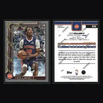 2025-26 Topps Holiday Ron Holland II #H34 Silver Glitter Pistons - Basketball Card Single