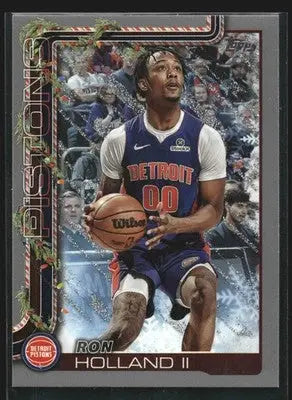 2025-26 Topps Holiday Ron Holland II #H34 Silver Glitter Pistons - Basketball Card Single