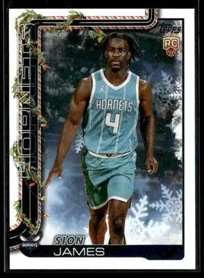 2025-26 Topps Holiday Sion James #H193 Base RC Charlotte Hornets - Basketball Card Single