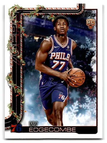 2025-26 Topps Holiday SSP Back Variations #SSB-VE VJ Edgecombe NM-MT 76 ID:80883 - Basketball Card Single