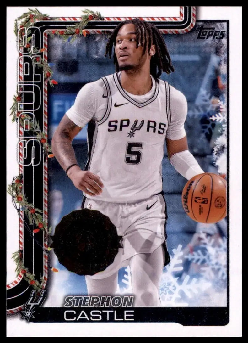 2025-26 Topps Holiday Stephon Castle #H158 San Antonio Spurs Basketball Card NBA - Basketball Card Single