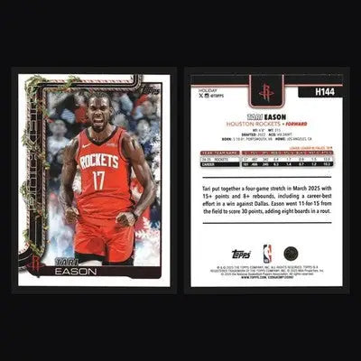 2025-26 Topps Holiday Tari Eason #H144 Houston Rockets - Basketball Card Single