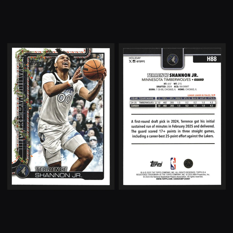 2025-26 Topps Holiday Terrence Shannon Jr. #H88 Timberwolves - Basketball Card Single