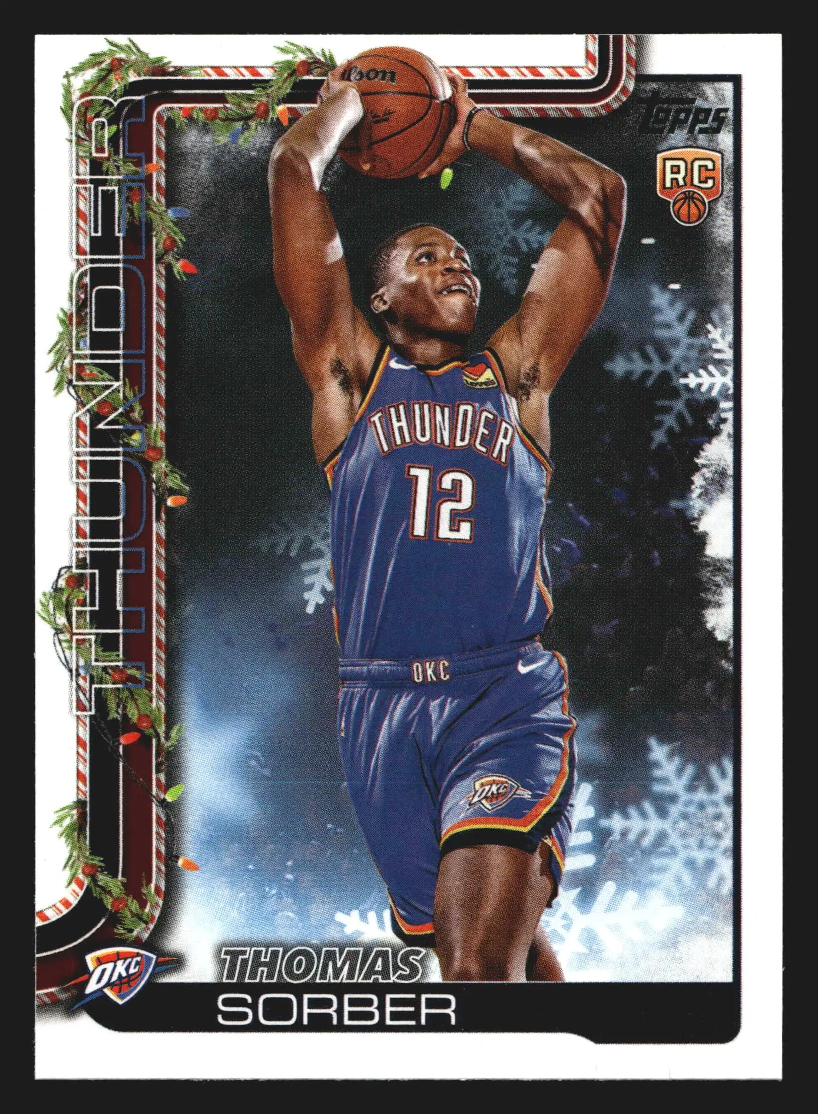 2025-26 Topps Holiday Thomas Sorber #H175 Thunder RC - Basketball Card Single