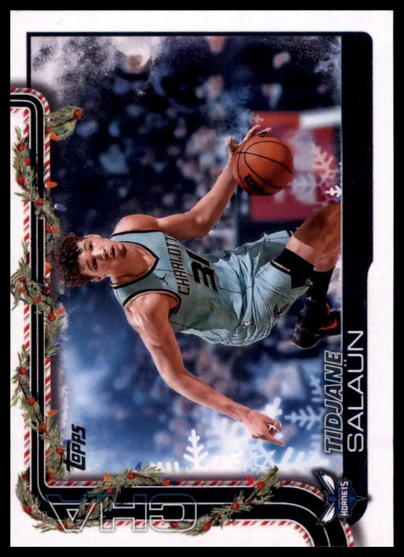 2025-26 Topps Holiday Tidjane Salaun #H57 Charlotte Hornets Basketball Card NBA - Basketball Card Single