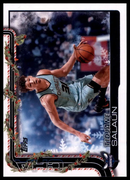 2025-26 Topps Holiday Tidjane Salaun #H57 Charlotte Hornets Basketball Card NBA