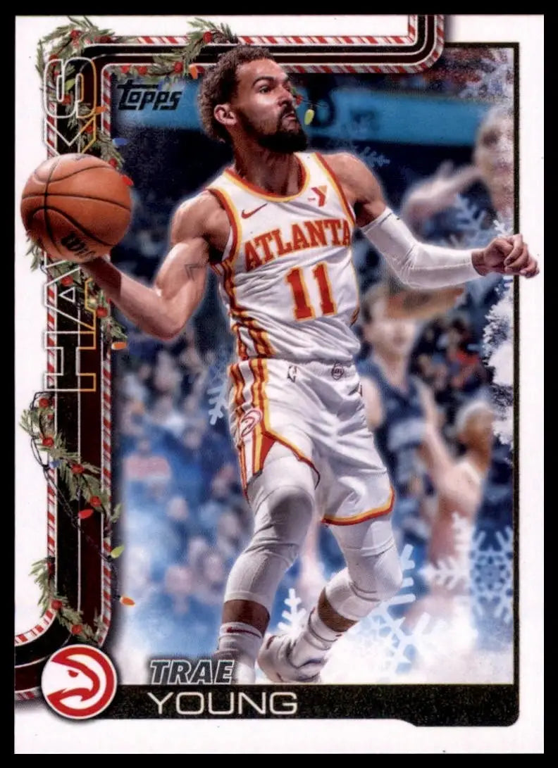 2025-26 Topps Holiday Trae Young #H48 Atlanta Hawks Basketball Card NBA Sports