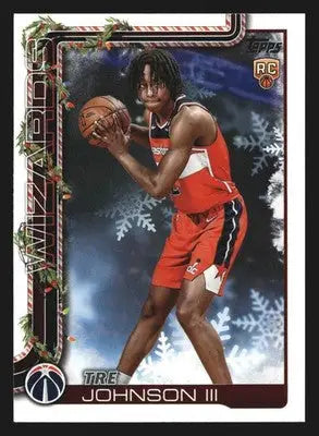 2025-26 Topps Holiday Tre Johnson III #H166 RC Wizards - Basketball Card Single