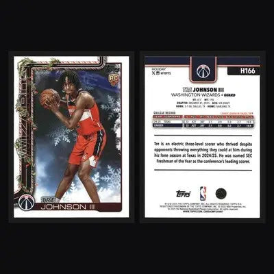 2025-26 Topps Holiday Tre Johnson III #H166 RC Wizards - Basketball Card Single
