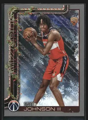 2025-26 Topps Holiday Tre Johnson III #H166 Silver Glitter RC - Basketball Card Single