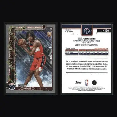 2025-26 Topps Holiday Tre Johnson III #H166 Silver Glitter RC - Basketball Card Single