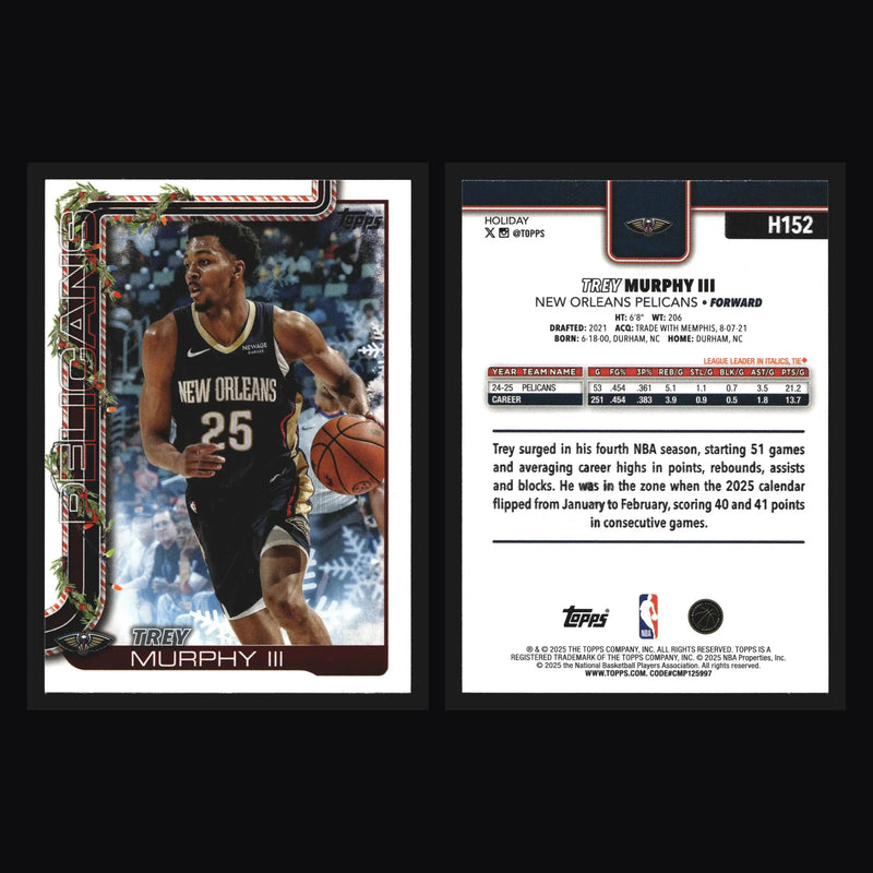 2025-26 Topps Holiday Trey Murphy III #H152 New Orleans Pelicans