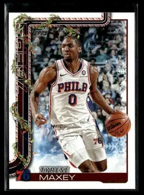 2025-26 Topps Holiday Tyrese Maxey #H17 Base Philadelphia 76ers - Basketball Card Single