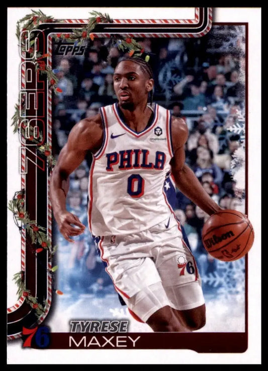 2025-26 Topps Holiday Tyrese Maxey #H17 Philadelphia 76ers Basketball Card NBA