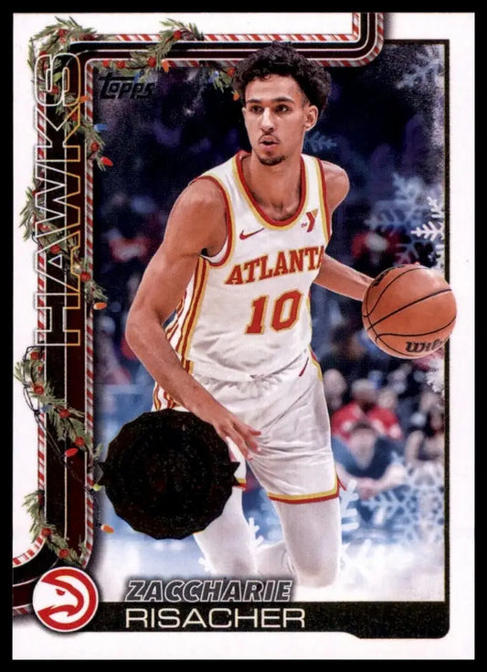 2025-26 Topps Holiday Zaccharie Risacher #H49 Atlanta Hawks Basketball Card NBA