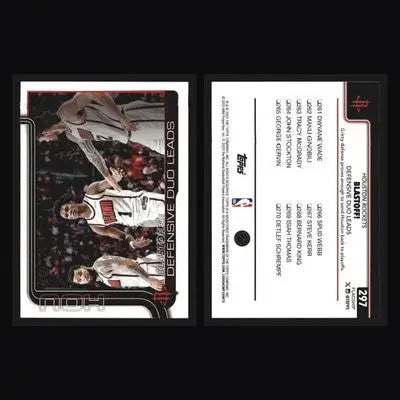 2025-26 Topps Houston Rockets Blastoff! #297 Team Card Defensive Duo Leads - Basketball Card Single