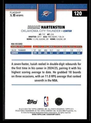 2025-26 Topps Isaiah Hartenstein #120 Oklahoma City Thunder
