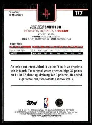 2025-26 Topps Jabari Smith Jr. #177 Houston Rockets