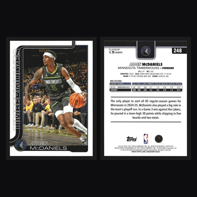 2025-26 Topps Jaden McDaniels #248 Minnesota Timberwolves - Basketball Card Single