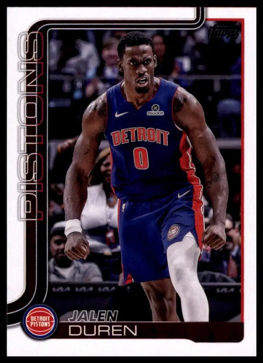 2025-26 Topps Jalen Duren #41 Detroit Pistons Basketball Card NBA Sports