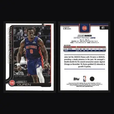2025-26 Topps Jalen Duren #41 Detroit Pistons - Basketball Card Single