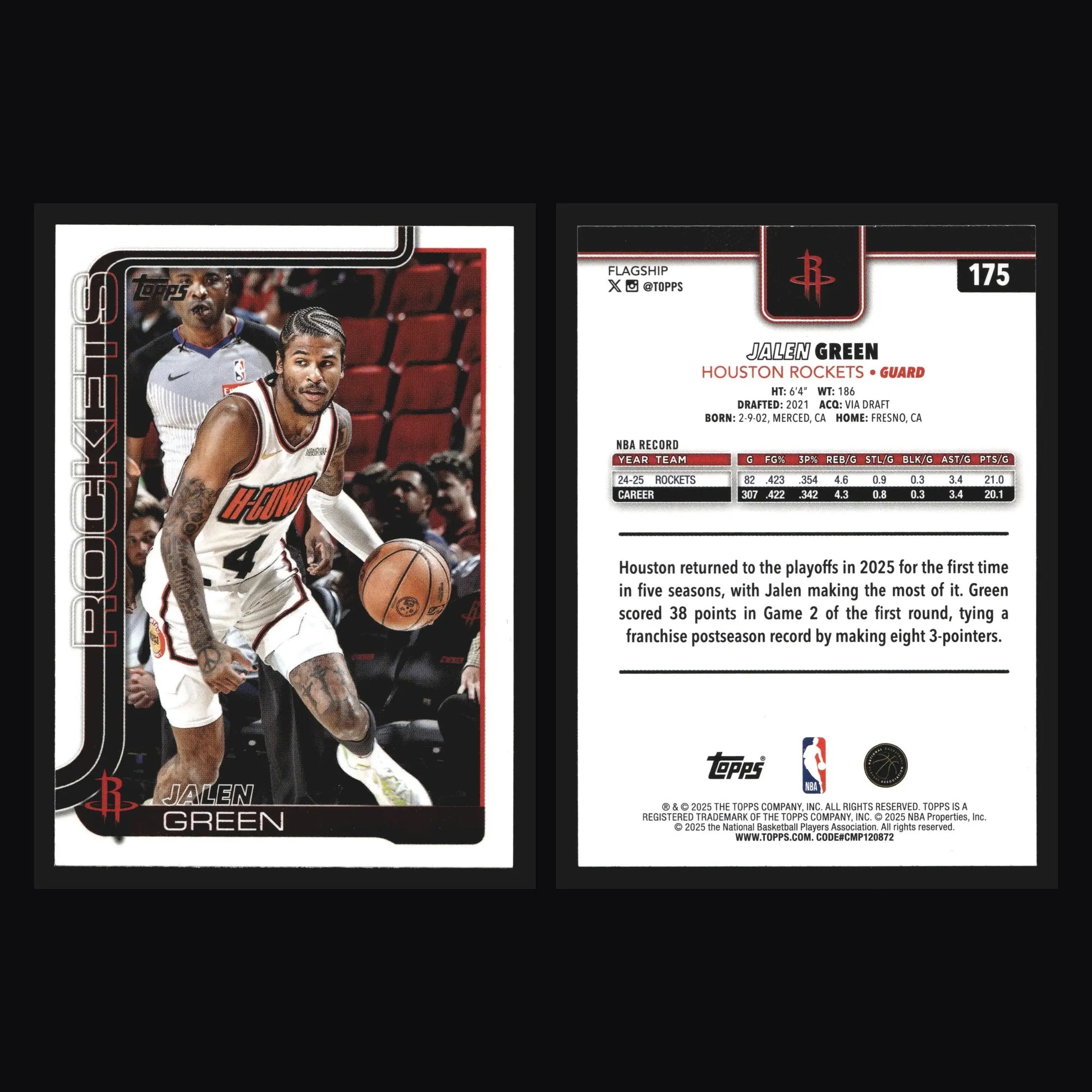 2025-26 Topps Jalen Green #175 Houston Rockets - Basketball Card Single