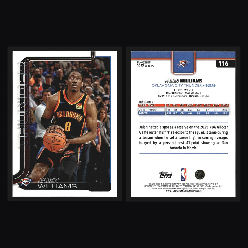 2025-26 Topps Jalen Williams #116 Oklahoma City Thunder - Basketball Card Single