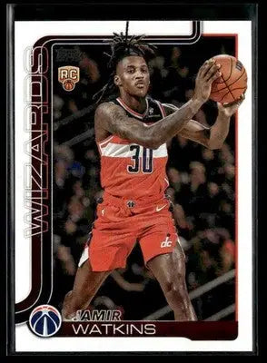 2025-26 Topps Jamir Watkins #244 RC Washington Wizards