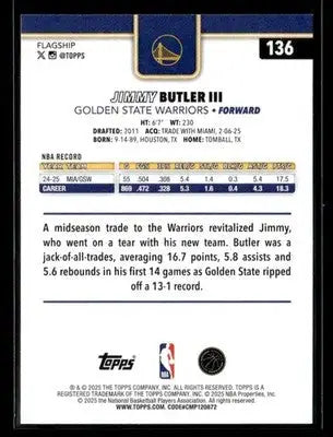 2025-26 Topps Jimmy Butler III #136 Golden State Warriors