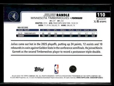 2025-26 Topps Julius Randle #110 Minnesota Timberwolves